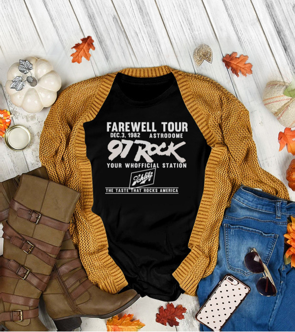 Farewell Tour Dec. 3, 1982 Astrodome 97 Rock Your Whofficial Station Schlitz The Taste That Rocks America T-Shirt