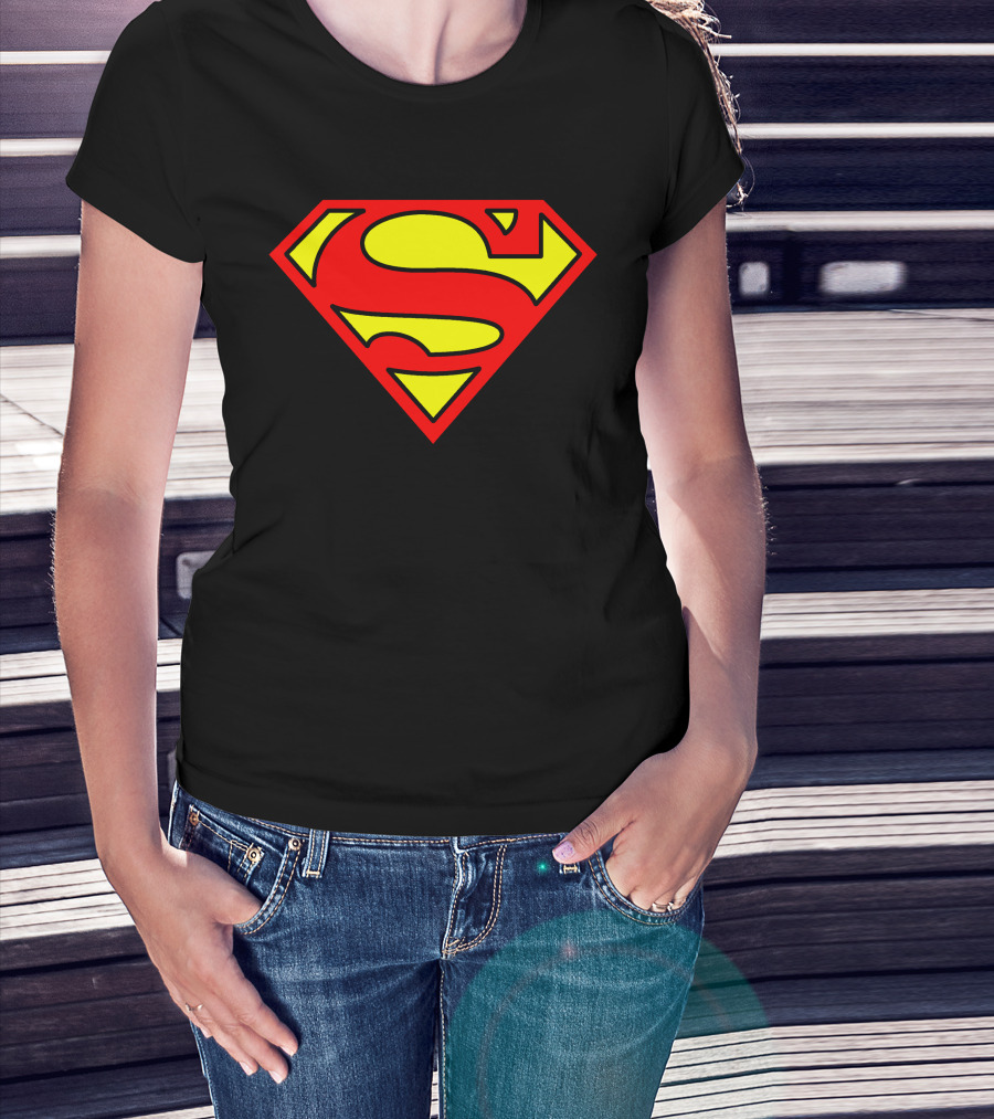 DC Comics Womens Superman Varsity Football S Shield T-Shirt