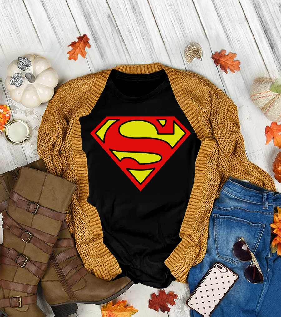 DC Comics Womens Superman Varsity Football S Shield T-Shirt