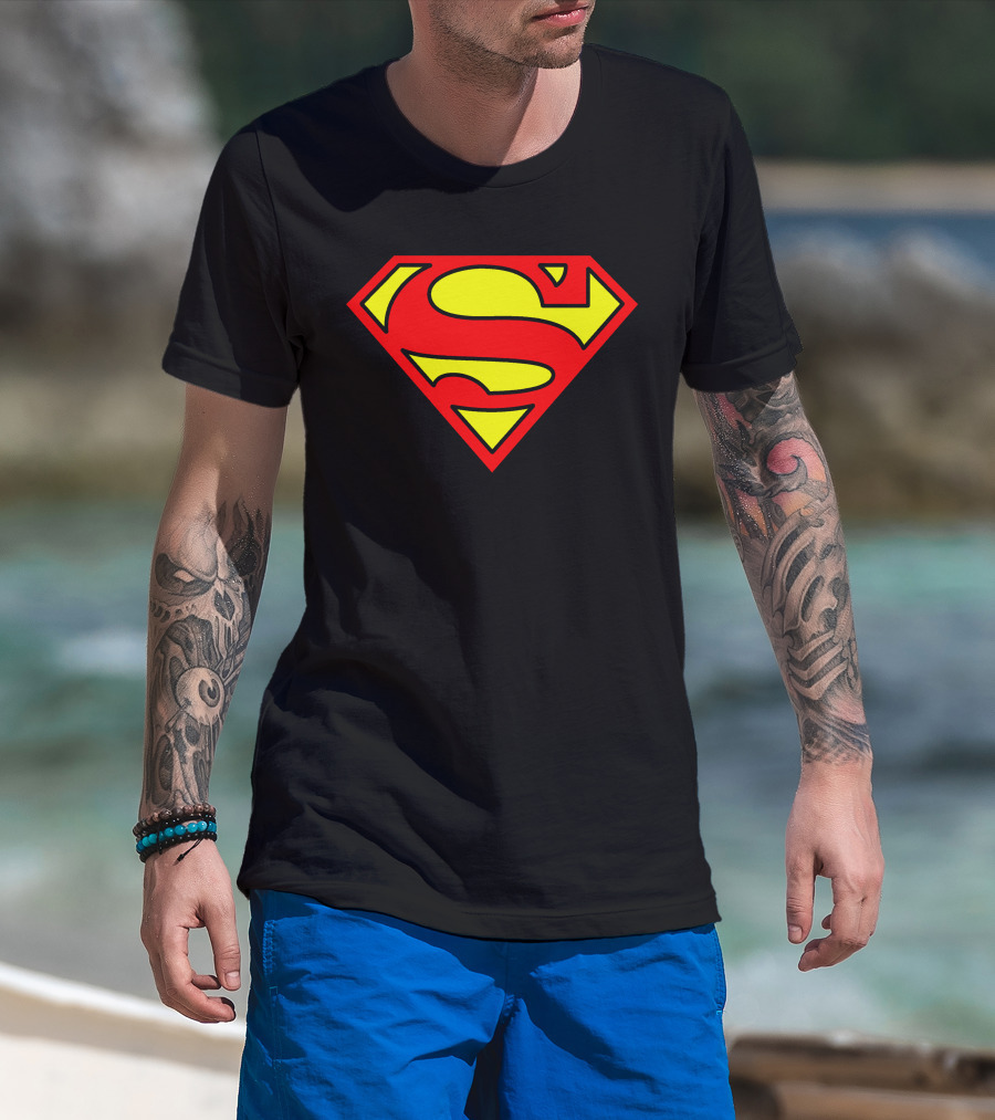 DC Comics Womens Superman Varsity Football S Shield T-Shirt