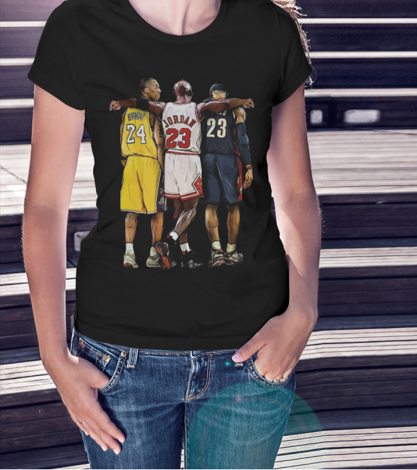 Kobe Bryant 24 Michael Jordan 23 LeBron James 23 GOAT Legendary Trio T-Shirt