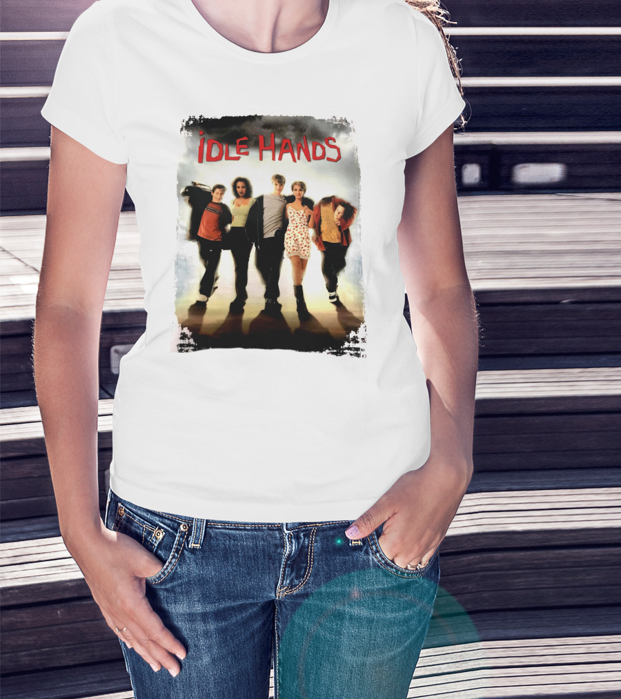 Idle Hands Seth Green Devon Sawa 1990s Halloween Horror Movie Cover T-Shirt