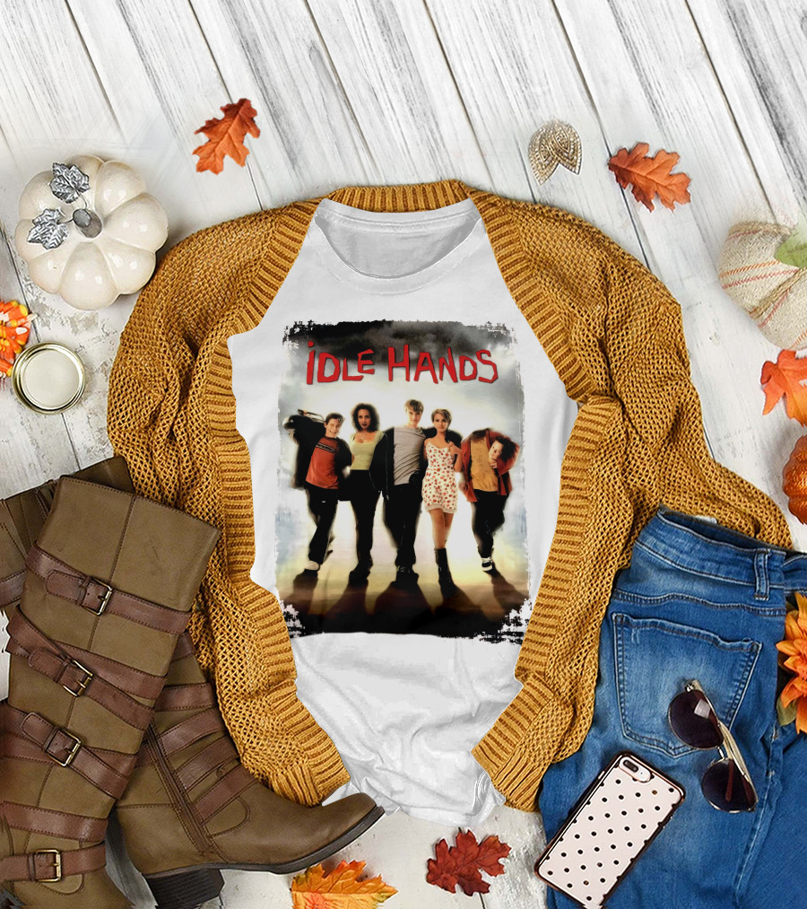 Idle Hands Seth Green Devon Sawa 1990s Halloween Horror Movie Cover T-Shirt