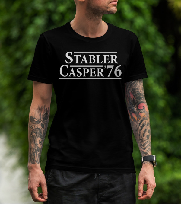 Stabler Casper '76 Election Style Distressed Oakland Heather T-Shirt
