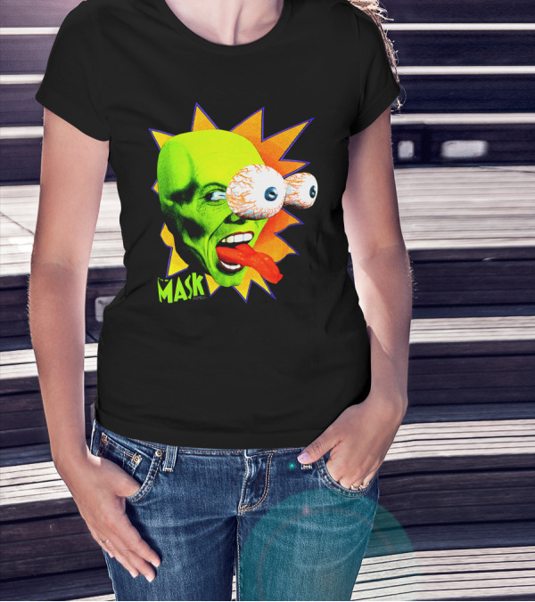 MASK Vintage Stanley Ipkiss Bug Eyes Scene Explosion T-Shirt