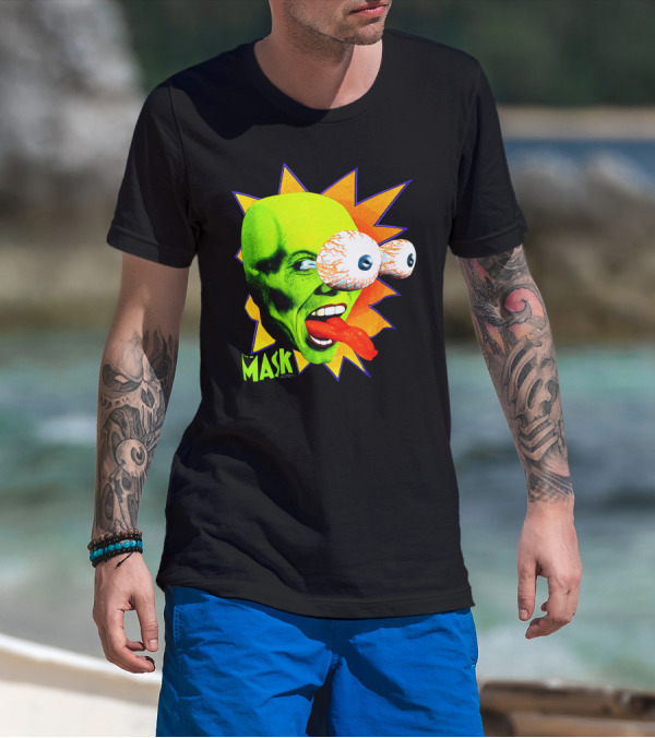 MASK Vintage Stanley Ipkiss Bug Eyes Scene Explosion T-Shirt