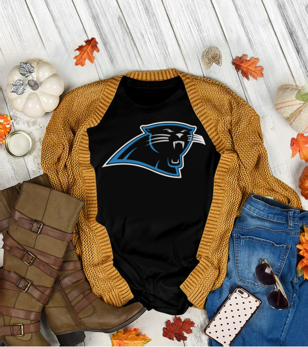 Carolina Panthers Black And Blue Logo Football Team T-Shirt