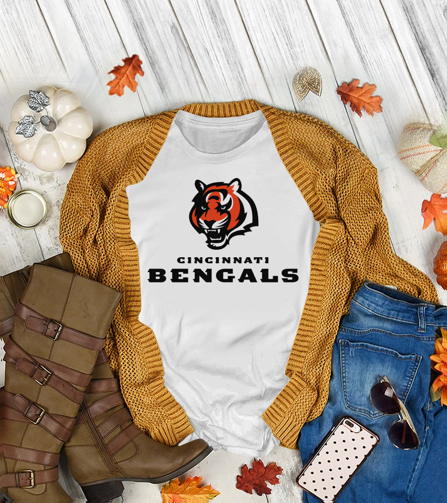 Cincinnati Bengals Tiger Logo NFL Football Team T-Shirt