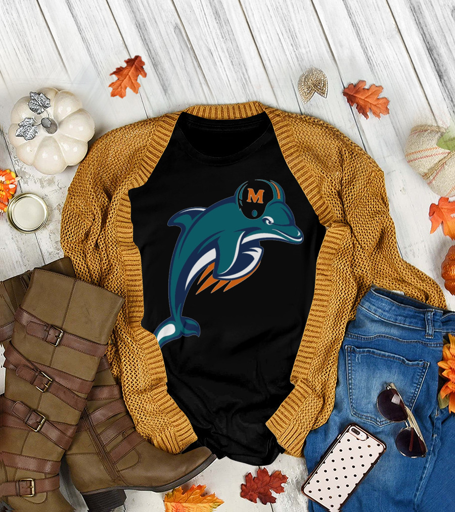 Miami Dolphins Football Team Logo With Helmet T-Shirt