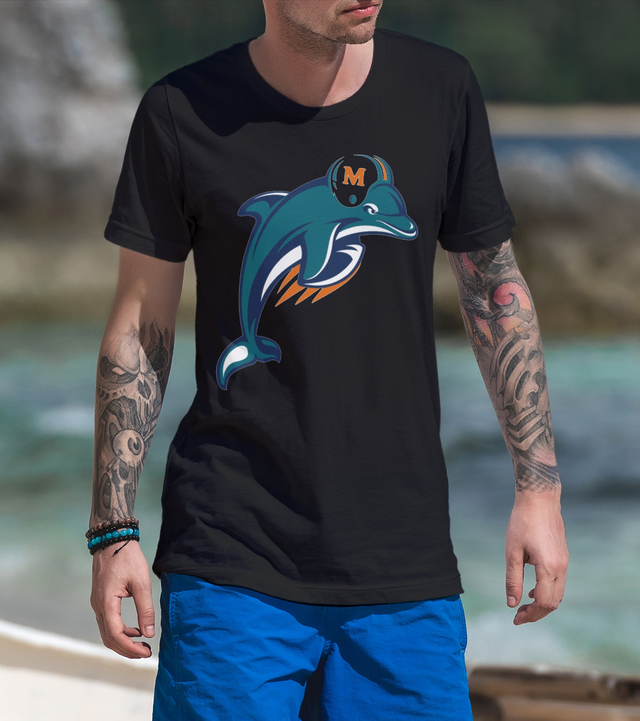 Miami Dolphins Football Team Logo With Helmet T-Shirt