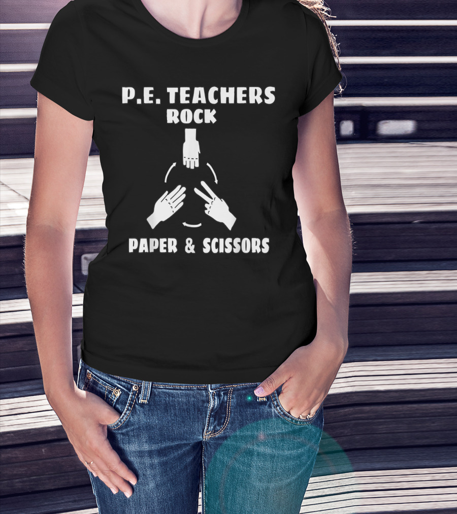 P.E. Teachers Rock Paper And Scissors T-Shirt