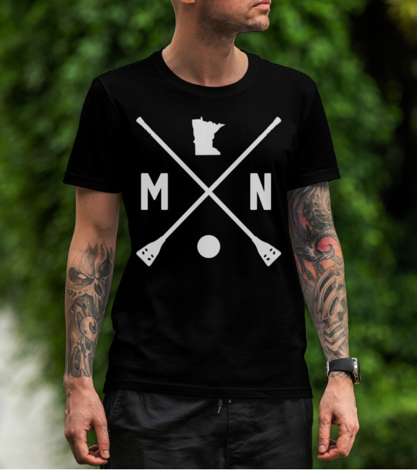 Minnesota Broomball Sport MN State Outline Vintage T-Shirt
