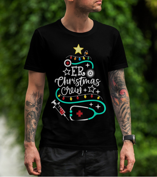 ER Christmas Crew Nurse Tech Secretary T-Shirt