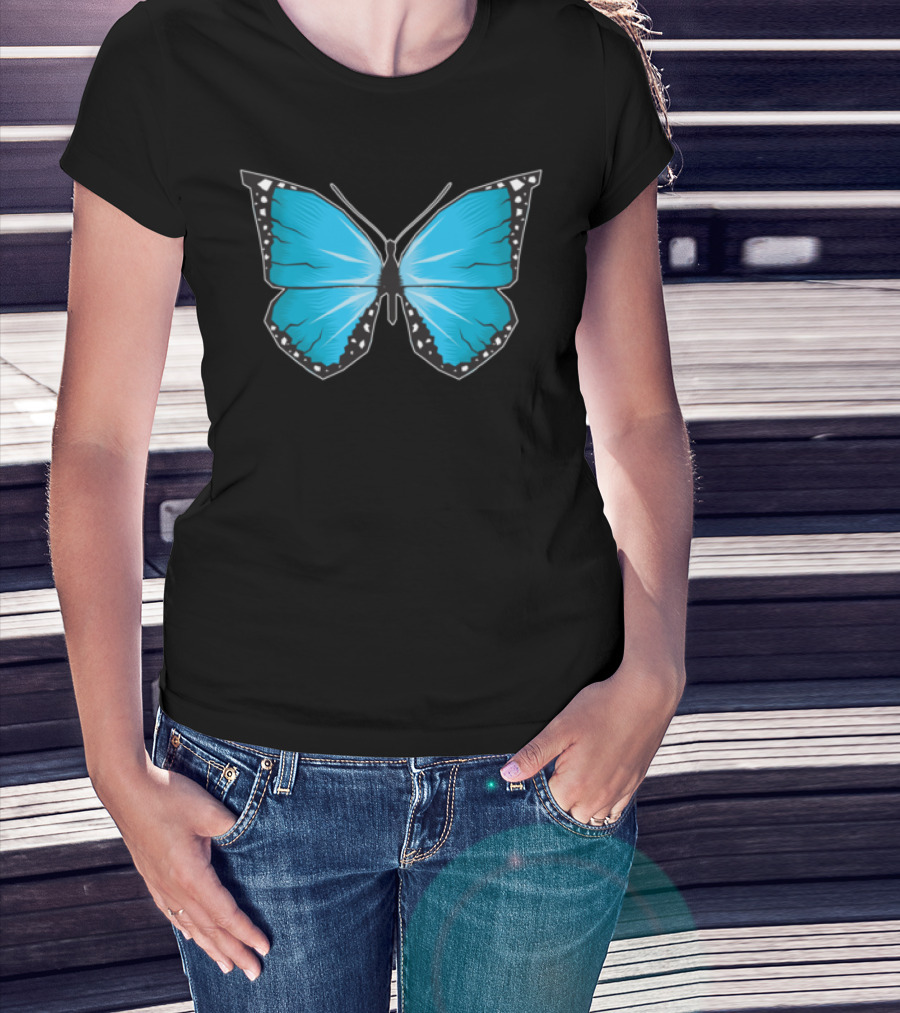 Blue Butterfly Aesthetic Soft Grunge T-Shirt