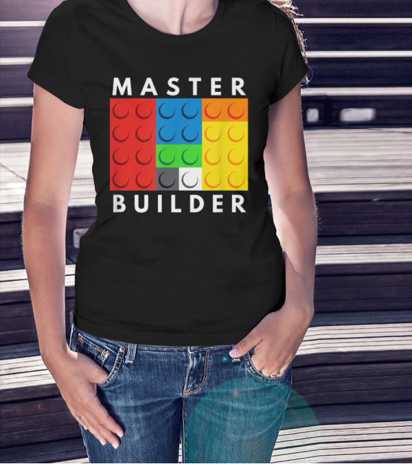 Master Builder Building Blocks Colorful Brick T-Shirt