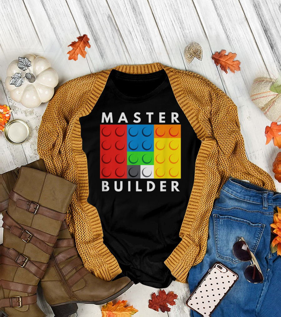 Master Builder Building Blocks Colorful Brick T-Shirt