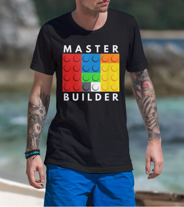 Master Builder Building Blocks Colorful Brick T-Shirt