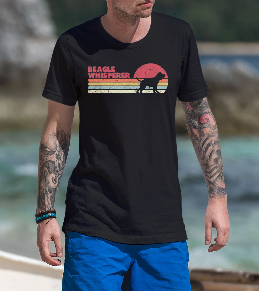 Beagle Whisperer Retro Sunset T-Shirt