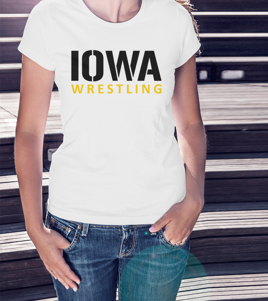 IOWA Wrestling Bold Black And Yellow Block T-Shirt
