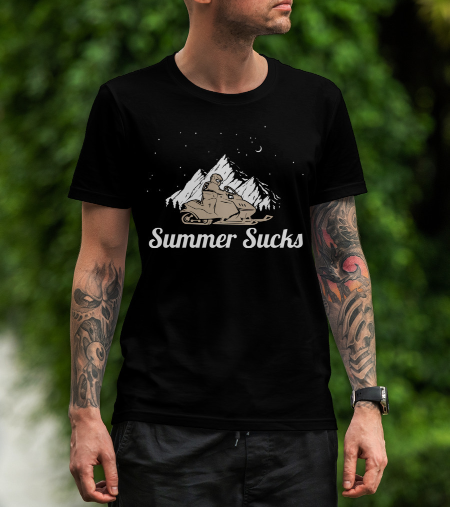 Summer Sucks Snowmobile Skidoo Winter Sports Adventure T-Shirt