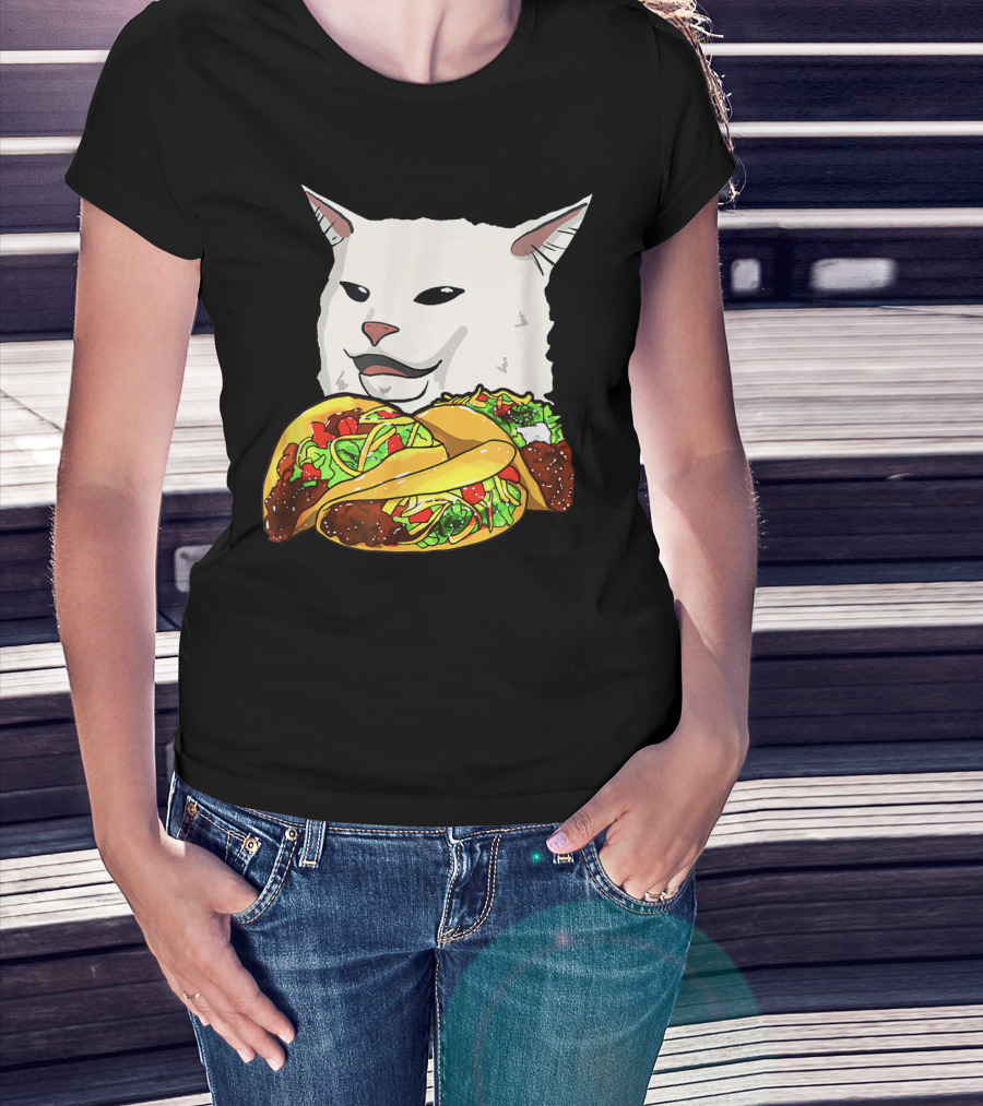 Woman Yelling At A Cat Meme Taco T-Shirt