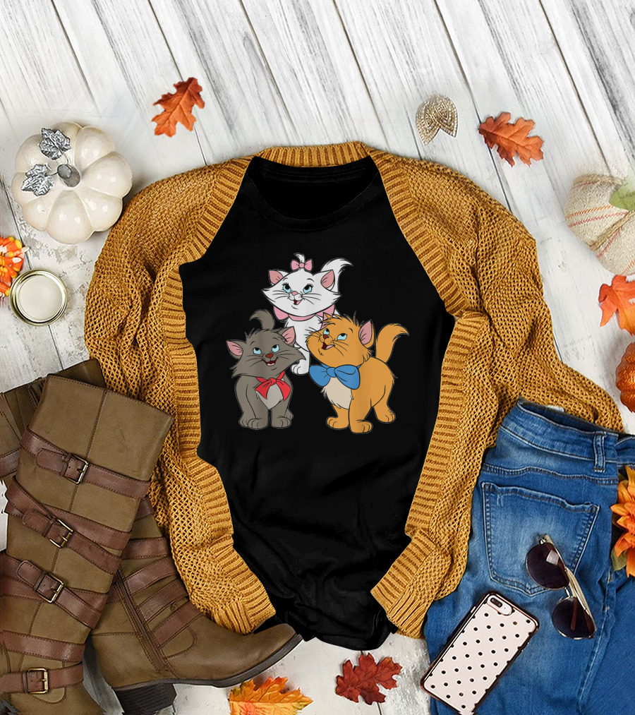 WoMarie Cartoon Aristocats Kittens Trio T-Shirt