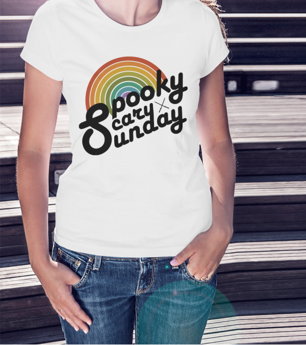 CoryxKenshin Spooky Scary Sunday Retro Rainbow T-Shirt