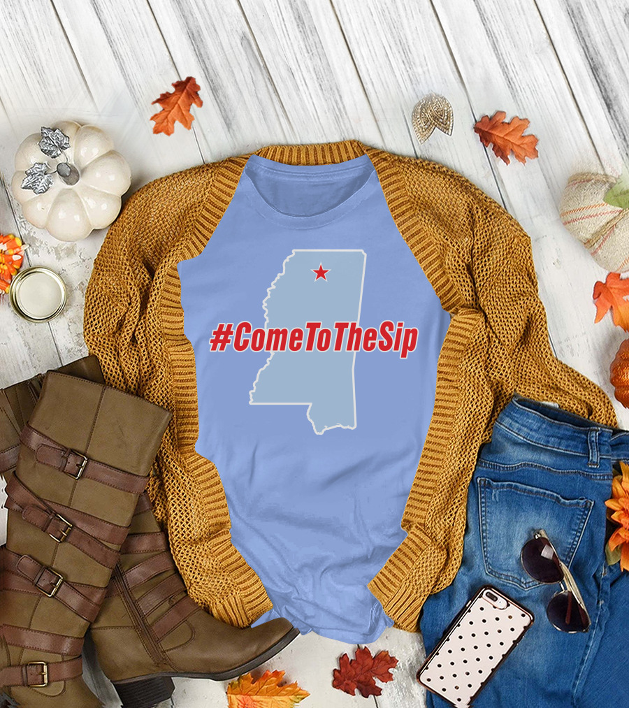 Ole Miss Come To The Sip Hashtag Mississippi Map Star T-Shirt