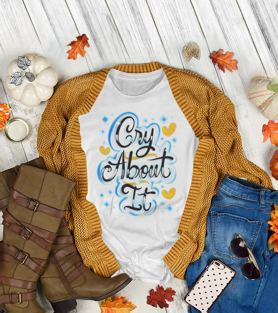 SZA Cry About It Blue and Yellow Hearts T-Shirt