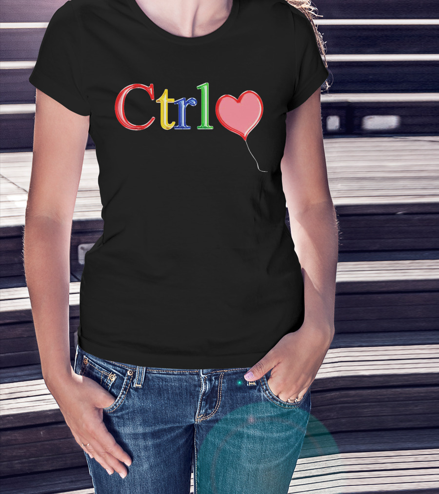Ctrl Heart Balloon Colorful Letters T-Shirt