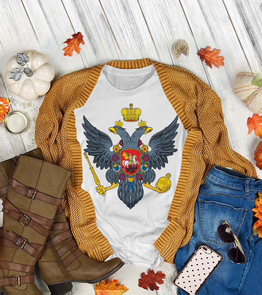 Coat of Arms of Russia Double-Headed Eagle Emblem T-Shirt