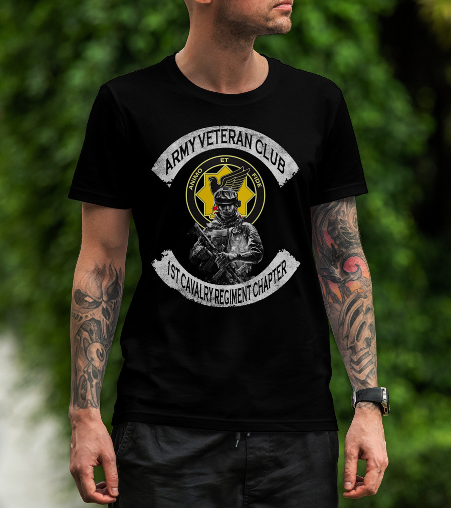 Army Veteran Club Animo Et Fide 1St Cavalry Regiment Chapter T-Shirt