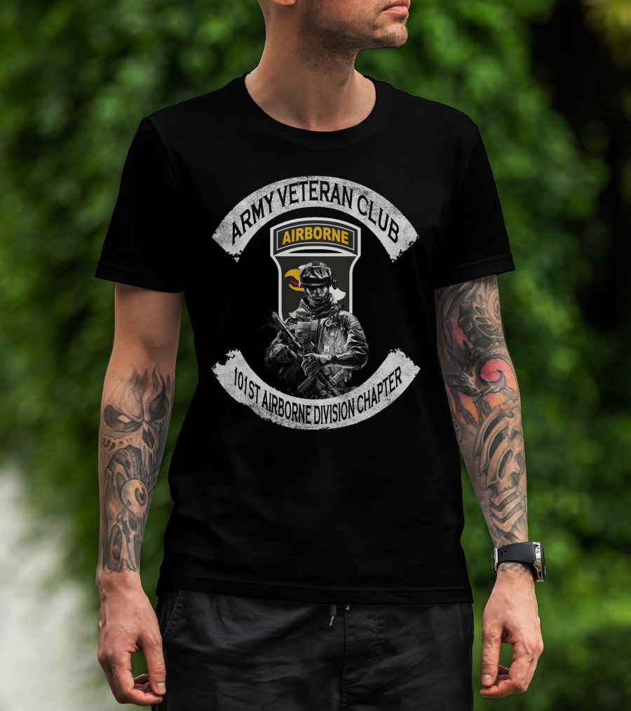 Army Veteran Club Airborne 101St Airborne Division Chapter T-Shirt