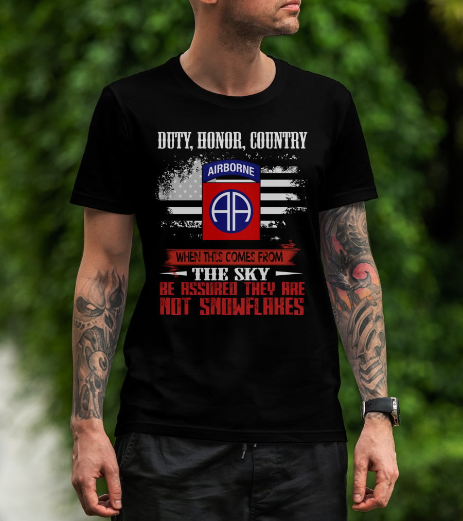 Duty Honor Country Airborne Not Snowflakes T-Shirt