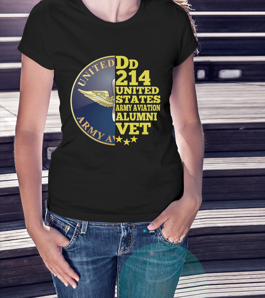 Dd 214 United States Army Aviation Alumni Vet Stars T-Shirt