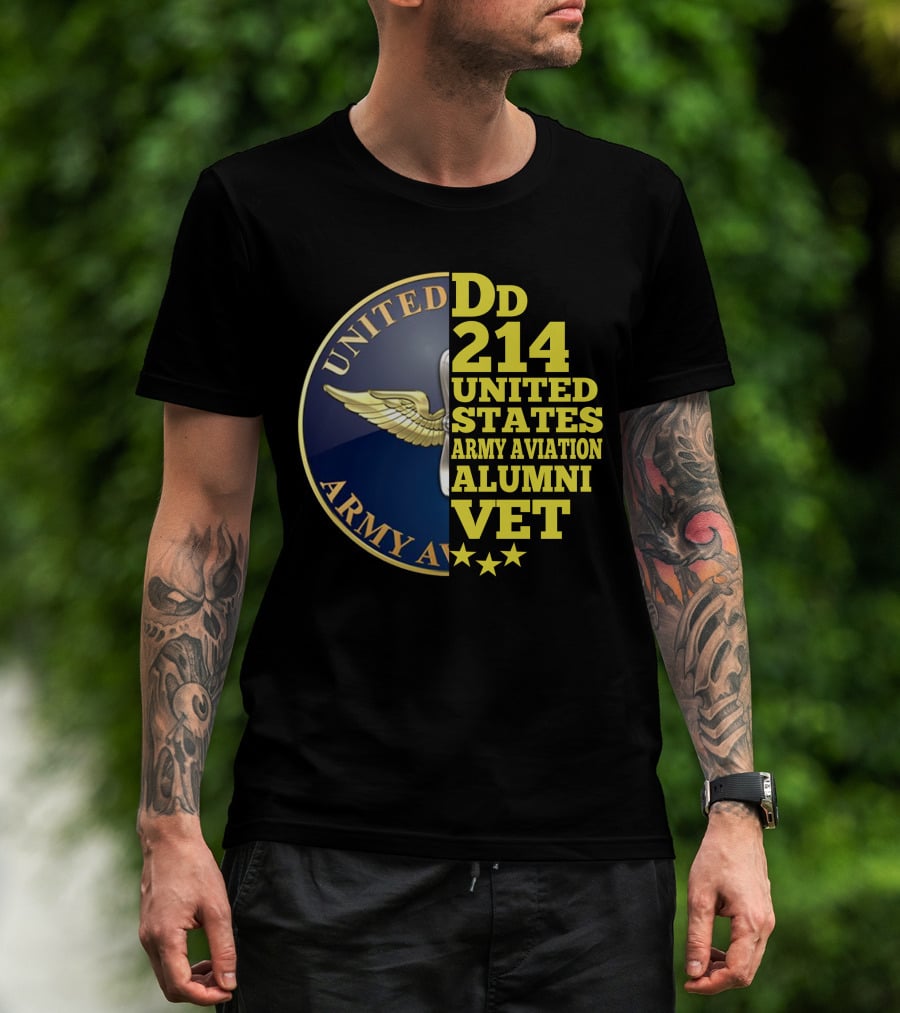 Dd 214 United States Army Aviation Alumni Vet Stars T-Shirt