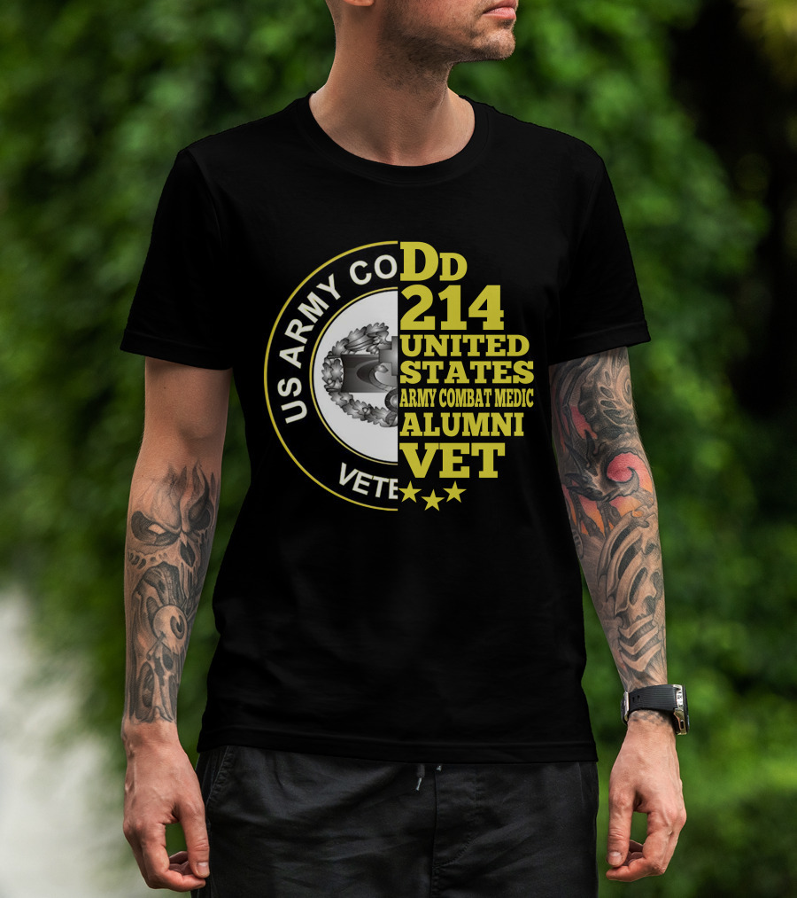 Dd 214 United States Army Combat Medic Alumni Vet Us Army Combat Veteran T-Shirt