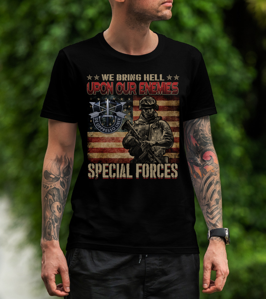 We Bring Hell Upon Our Enemies Special Forces De Oppresso Liber T-Shirt
