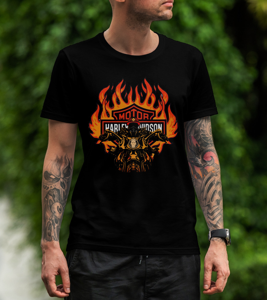 Harley Davidson Motor Flames T-Shirt