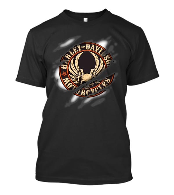Harley Davidson Motorcycles Skull Wings T-Shirt