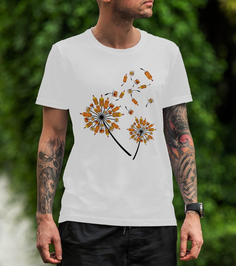 Fireball Whisky Dandelion Bottles Bloom Tvm386 T-Shirt