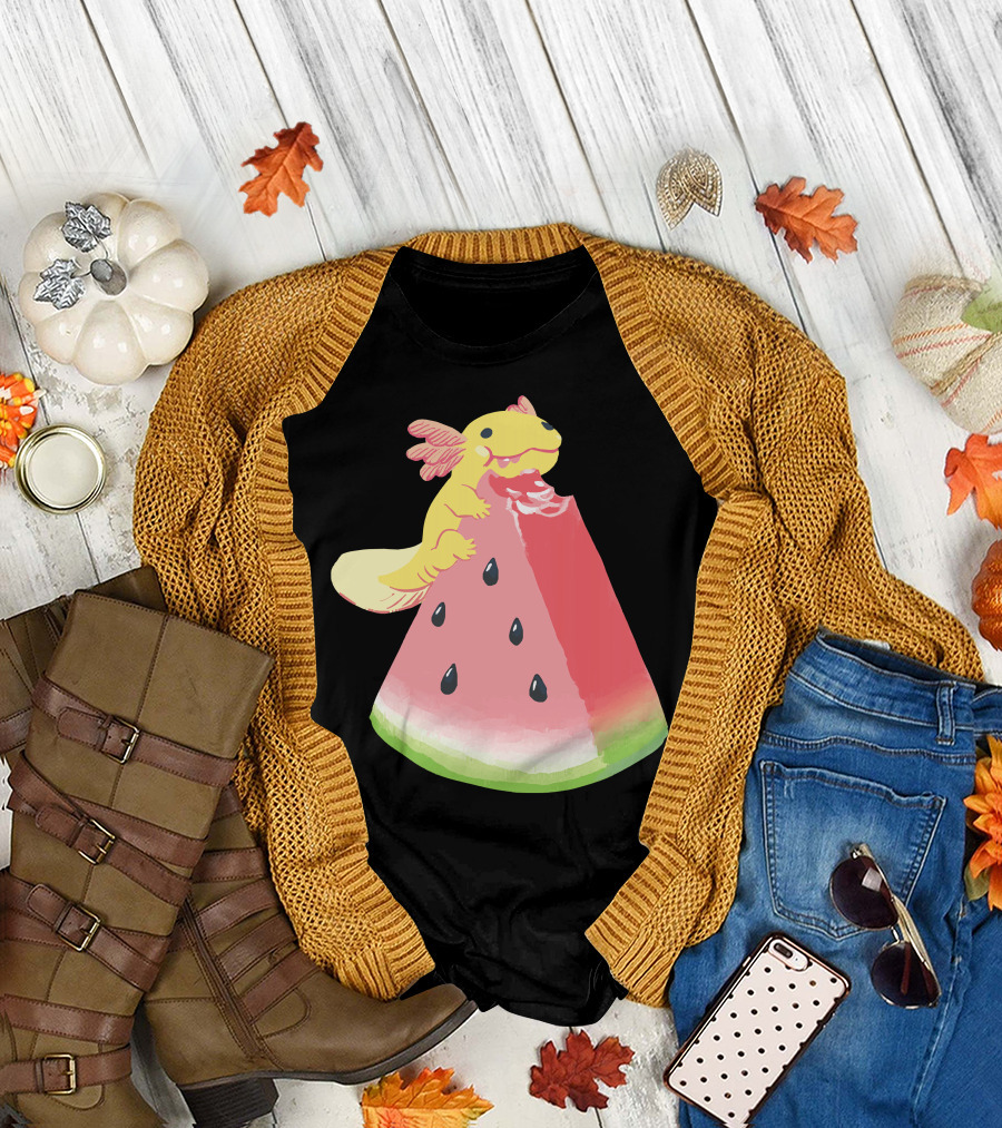 Axolotl Snaxy with Watermelon Slice Delight T-Shirt