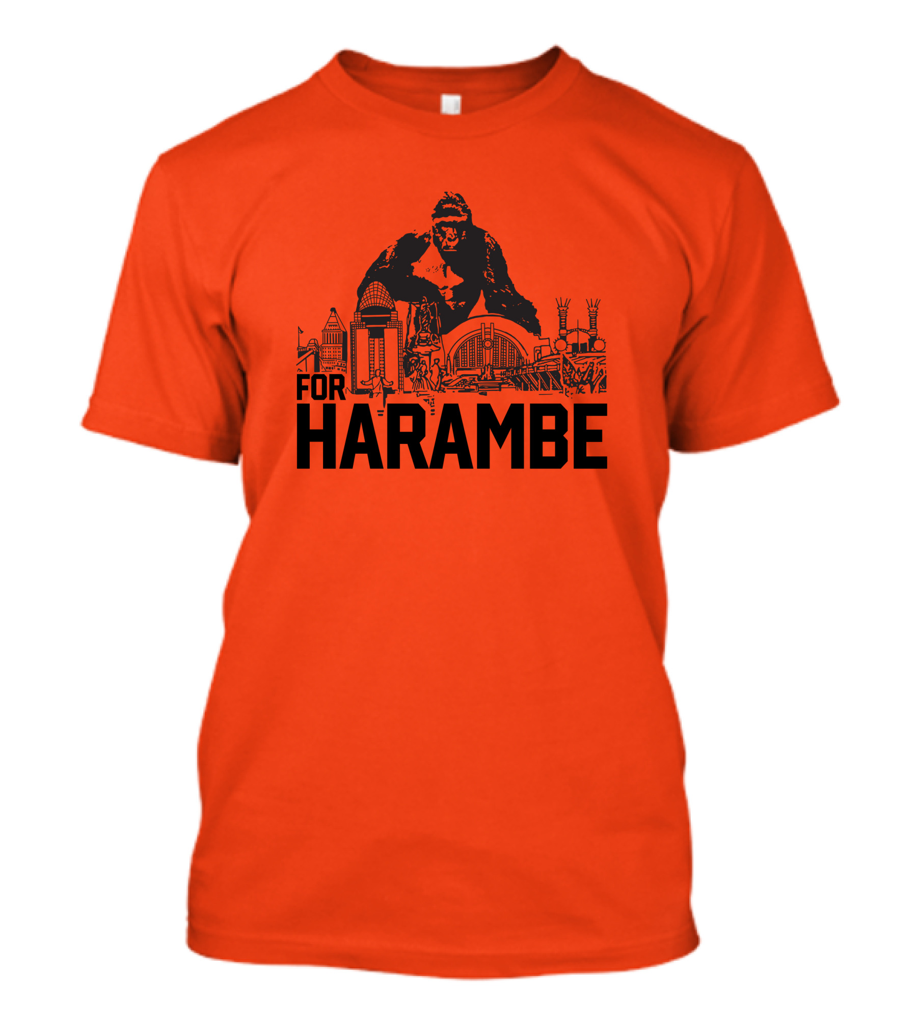 For Harambe Cincinnati Skyline Iconic Gorilla T-Shirt