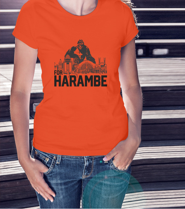 For Harambe Cincinnati Skyline Iconic Gorilla T-Shirt