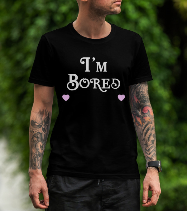 Queens Of Bravo I'm Bored I'm Bored Pink Hearts T-Shirt