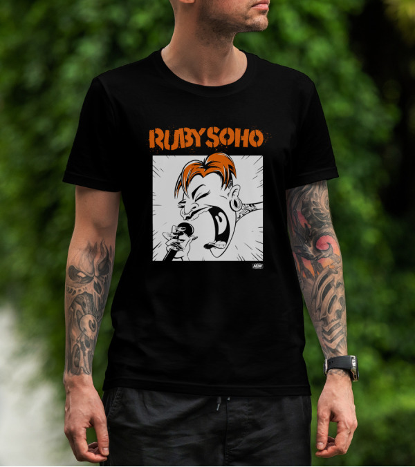 Ruby Soho AEW All Elite Wrestling Merch Scream Tattoo Mic Iconic T-Shirt