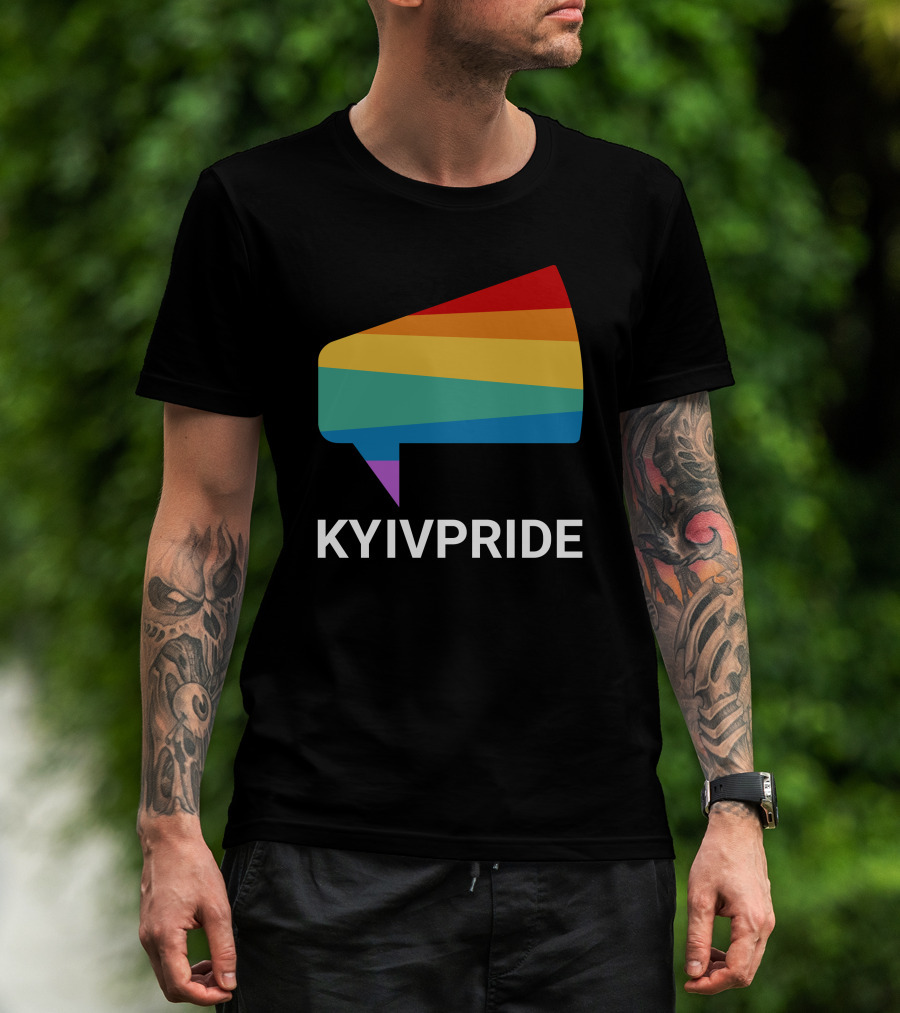Kyiv Pride Rainbow Megaphone Shirleene Robinson T-Shirt