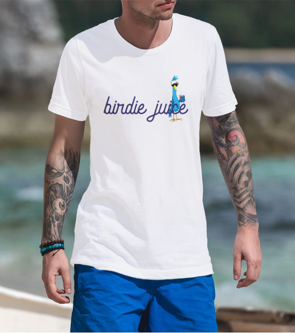 Colt Knost Birdie Juice Script Golf Bird Character T-Shirt