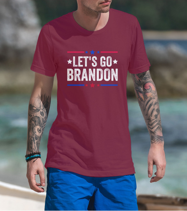 Manny Machado Let's Go Brandon Stars Stripes Red Blue White T-Shirt
