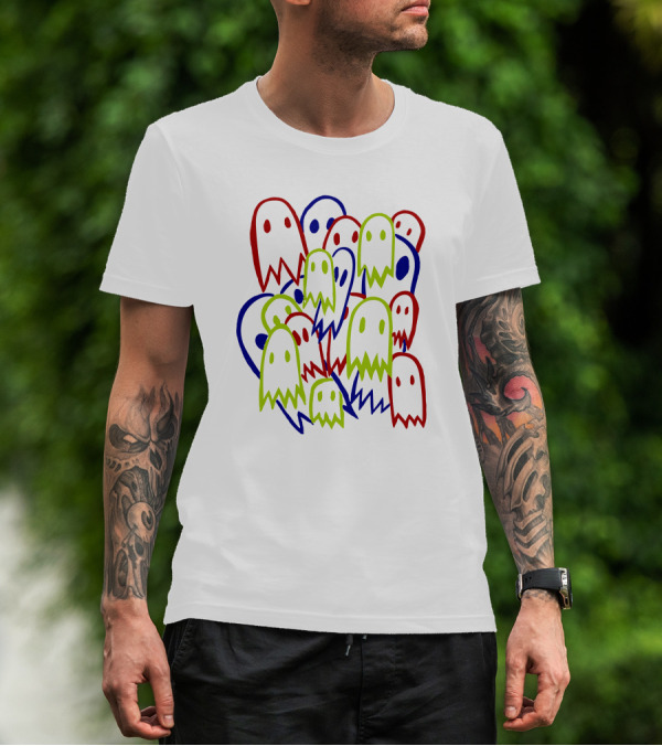 Snckpck Ghosty Multicolor Ghost Cluster T-Shirt